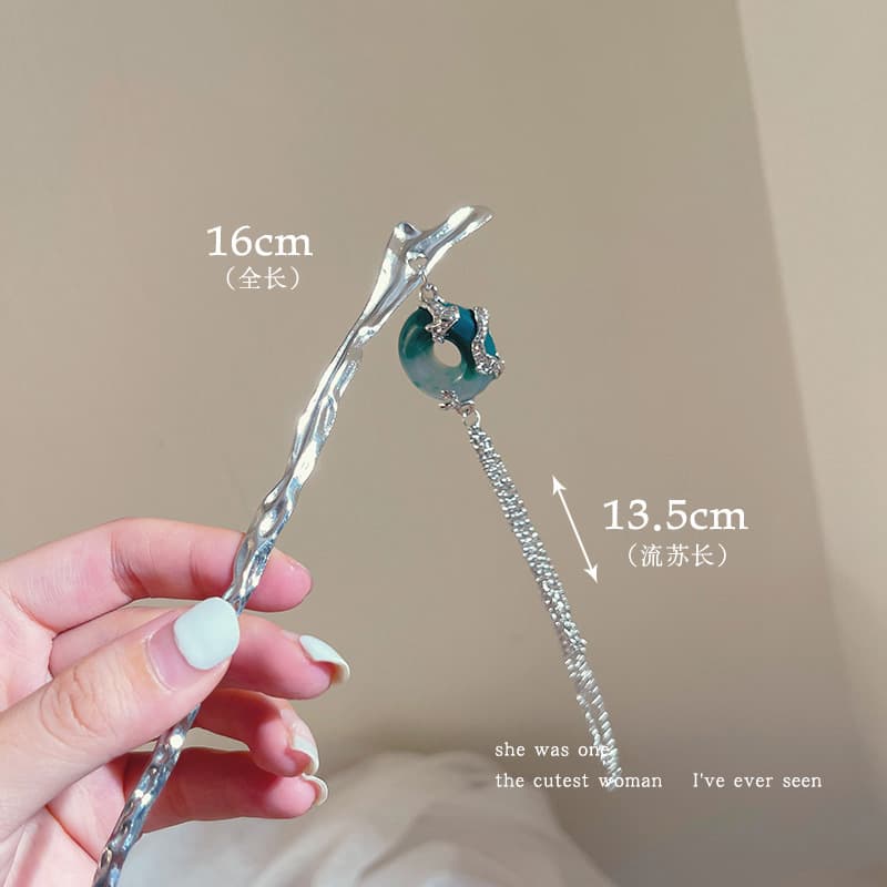 Peace button tassel