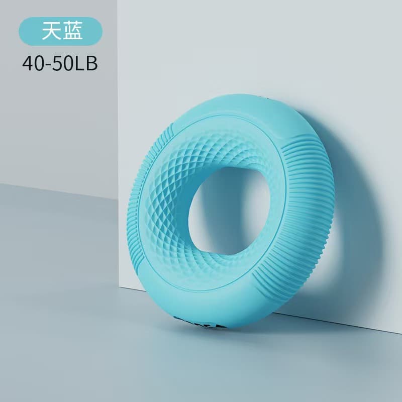 Toothed silicone grip ring cyan 40-50lb