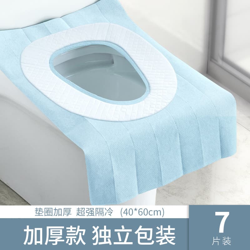 [thickened] buddy high blue wood pulp paper + pe film toilet mat 1 package