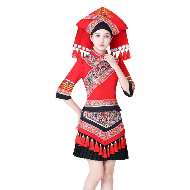Sd women's black skirt suit + fan-shaped headwear