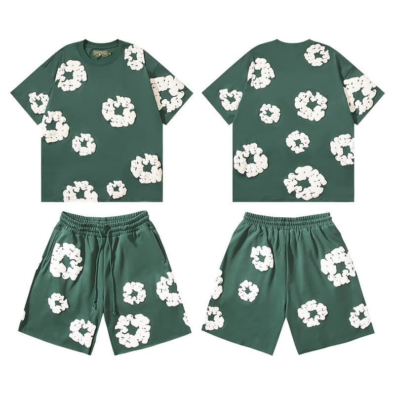 Short-sleeved suit [dark green]