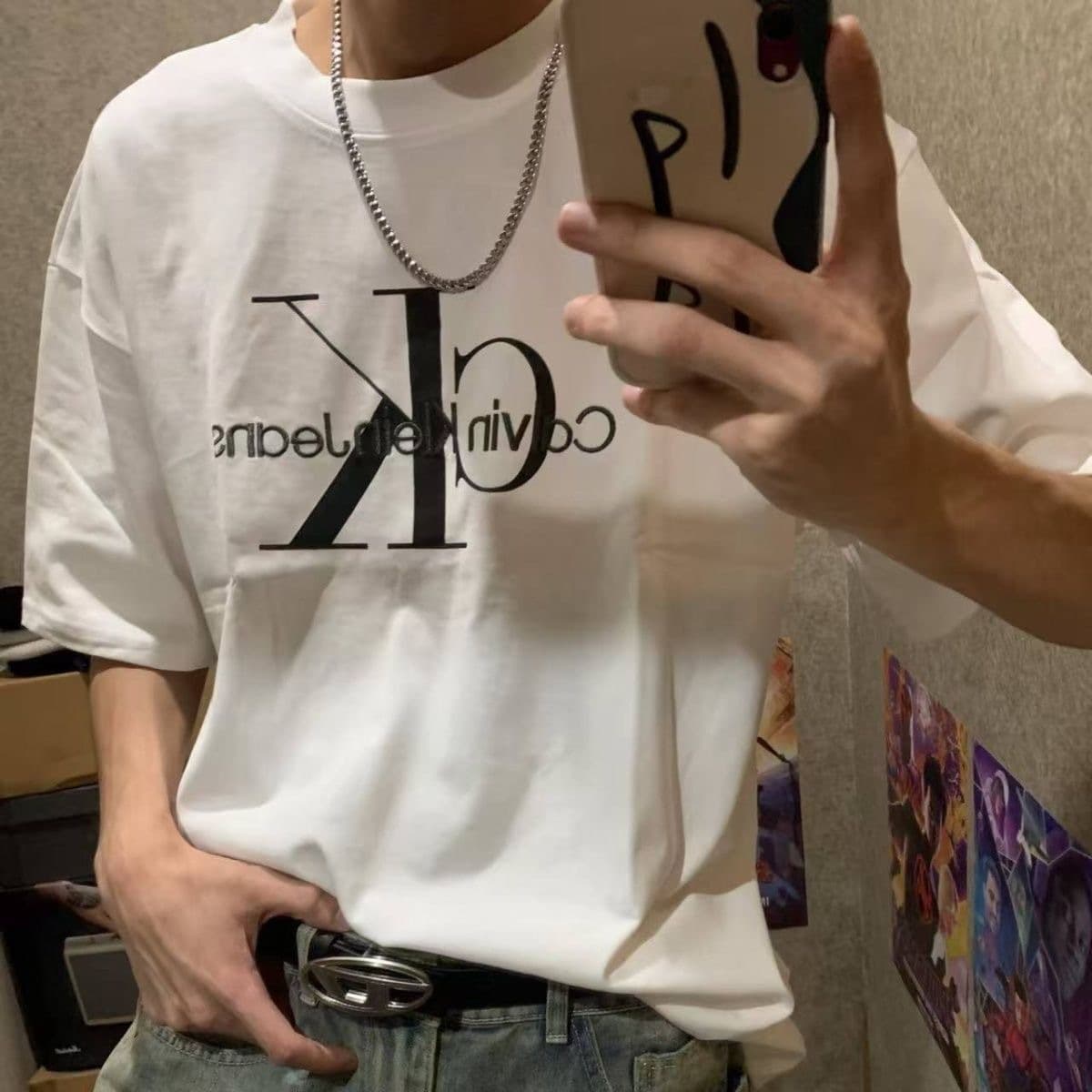 White lowercase embroidery