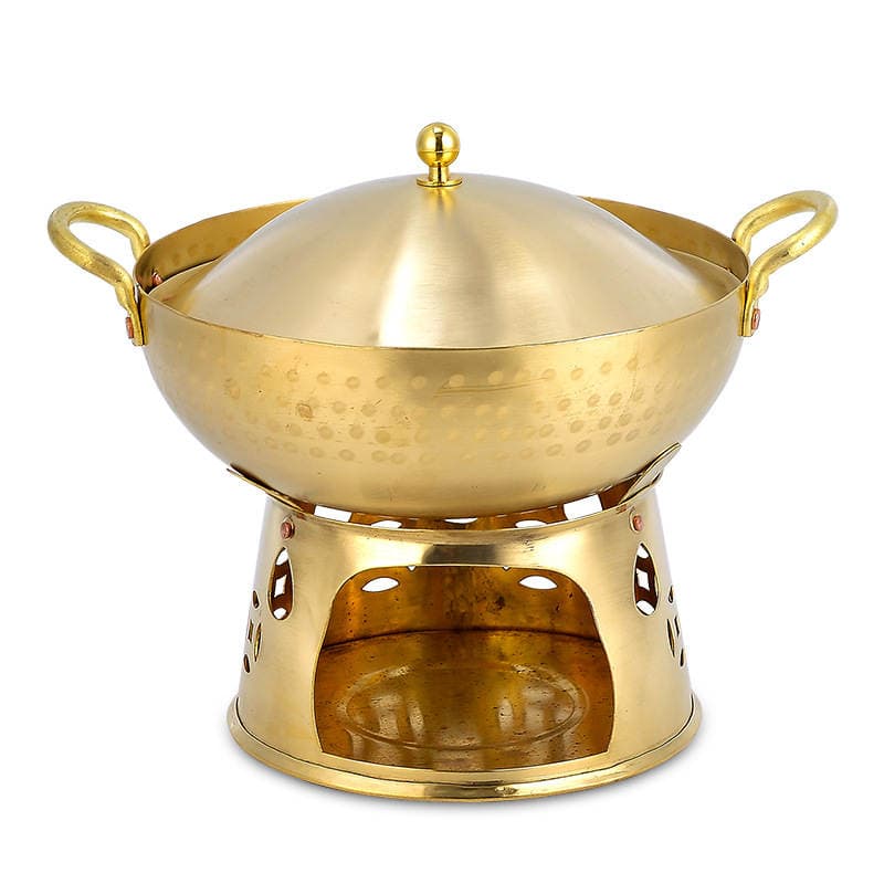 Brass Hot Pot, Flat-Bottomed Copper Pot, Alcohol Hot Pot, Copper Basin, Copper Alcohol Pot, Copper Soup Pot, Small Copper Pot, Copper Cauldron 5