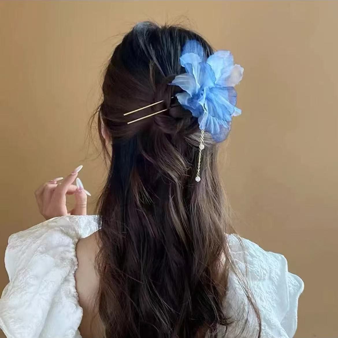 6001 super fairy dead leaf butterfly hairpin-dark blue