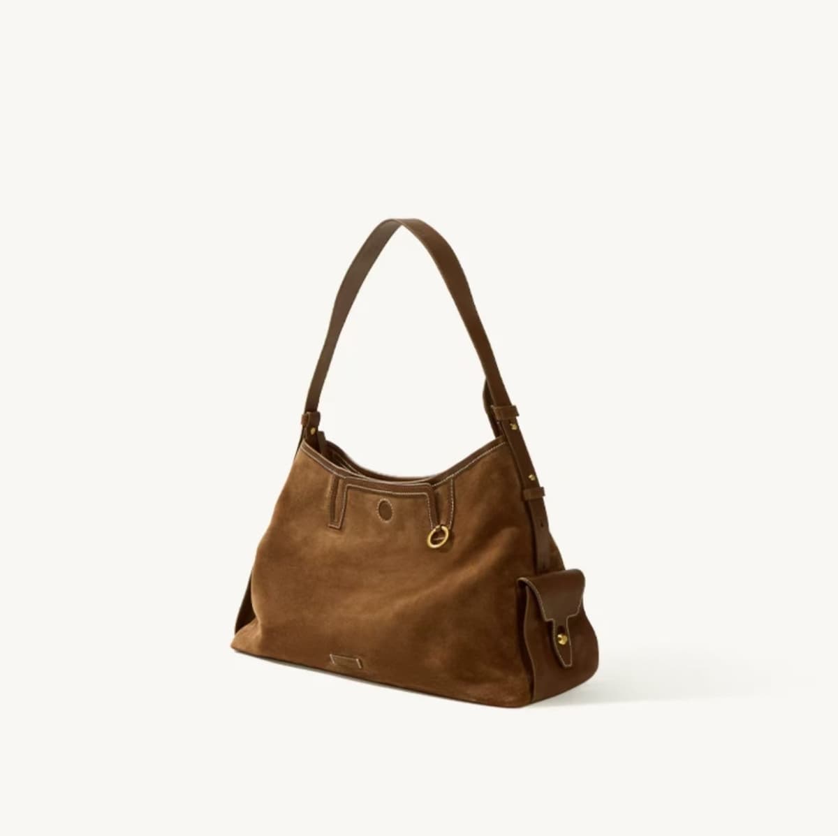 Trace hobo medium-suede brown-in stock