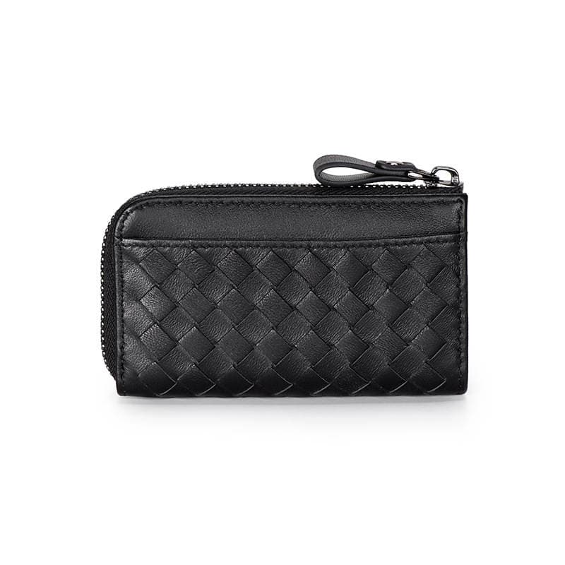 Woven Sheepskin Key Bag Women's Soft Leather Leather Car Lock Keychain Card Bag Set Integrated Car Remote Control Bag 3