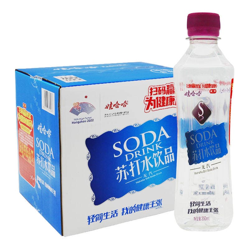 Wahaha steam-free soda water (slightly sweet) weak alkali drink pure non-mineral spring drinking water 350ml * 12 bottles 5