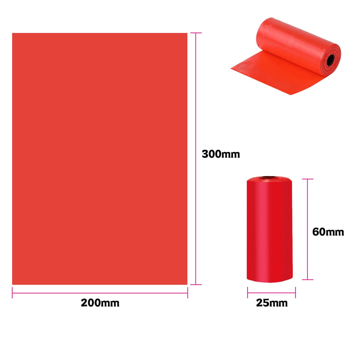 Ordinary PE red solid color thickness 0.8 silk non-fragrant 15/roll