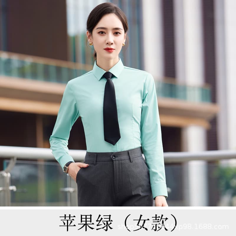 Women's long sleeve apple green shirt
