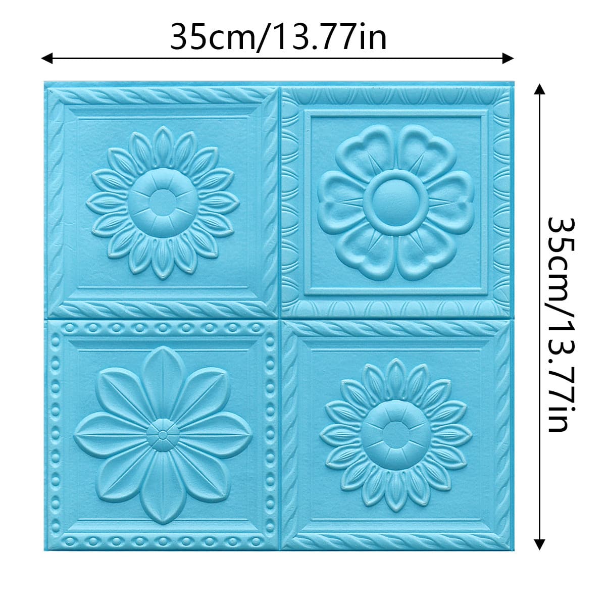 Flowers blue [35cm*35cm] 3.0 thick