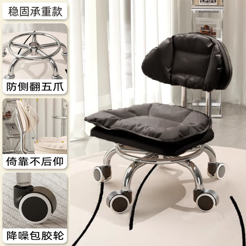 Electroplated five claws: small cloud black [with] noise reduction rubber-coated wheels
