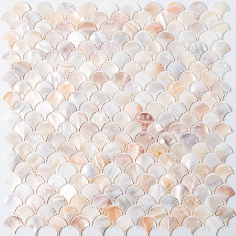 Fan-shaped, seamed, natural color