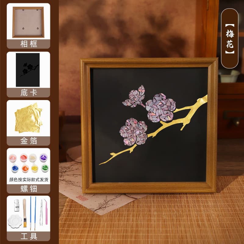 【plum blossom】gold foil inlay painting diy kit