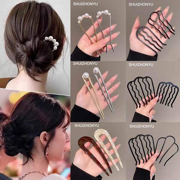 2026 New Model Mother-Of-Pearl Hairpin U-Shaped Hairpin for Women, Elegant and Classy Hair Accessory for the Back of the Head, Hair Styling Tool