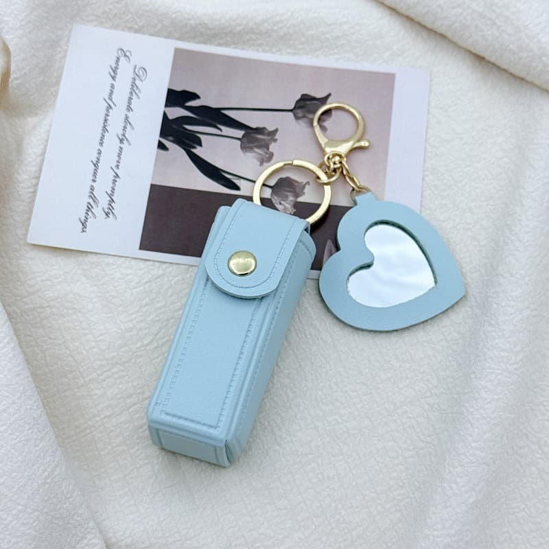 Love mirror style lipstick bag [blue]