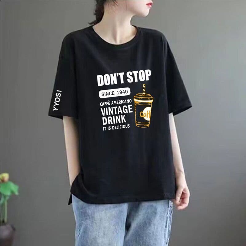 50 black white sleeve [medium] letter coffee