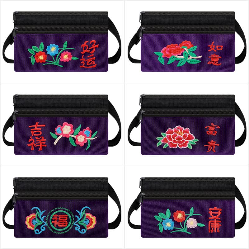Purple corduroy crossbody bag [random color]