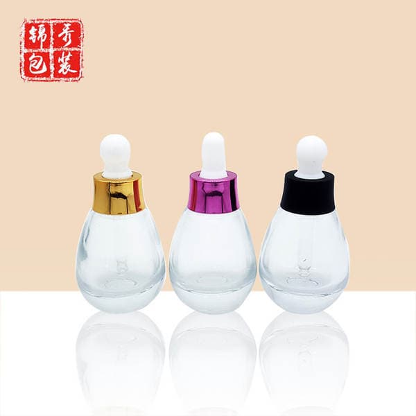 Jinxiu Packaging 30ml Small Light Bulb Essence Bottle Original Liquid Dropper Bottle Essential Oil Bottle Glass Cosmetic Bottle