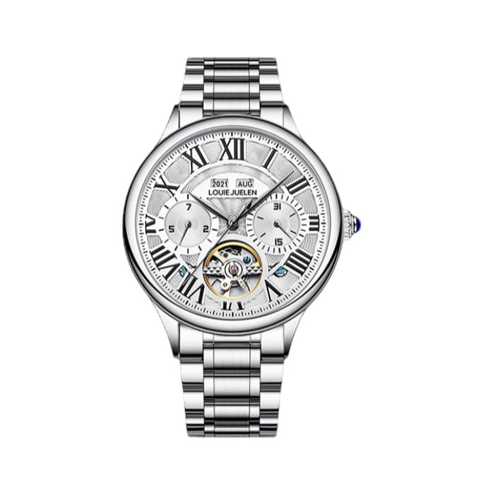 L-9162 silver shell white surface steel belt