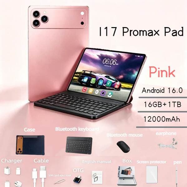 I17promax pad 32G cross-border manufacturer 10.1inch Android calling tablet with Bluetooth keyboard, mouse, and leather case