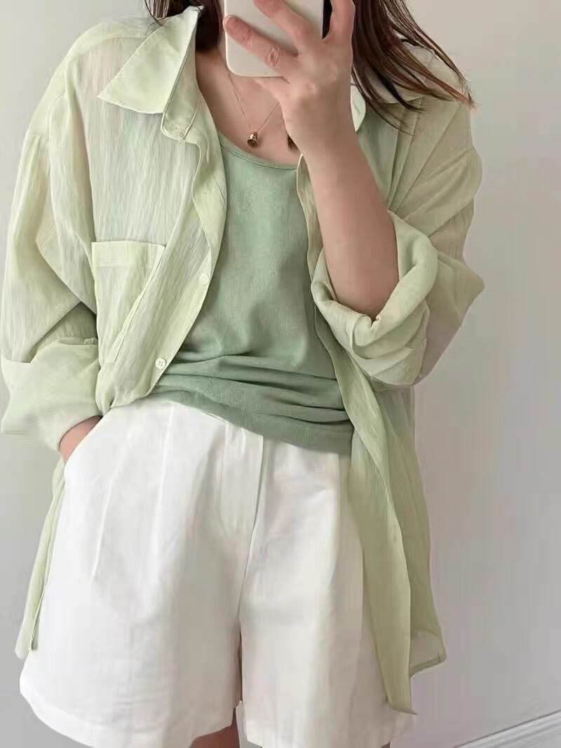 New Fashionable Slim-Fit Long-Sleeve Lightweight Sun-Protective Shirt for Women, Summer Korean Style Loose Cardigan Jacket for Women 3