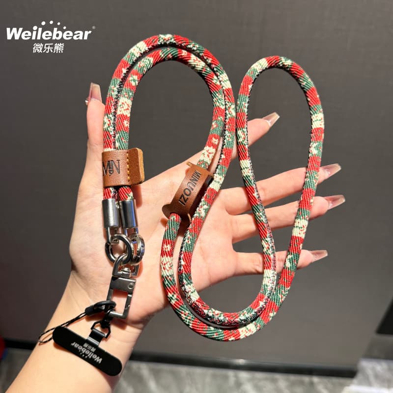 120cm [red and green] free rotating metal clip + small rope head