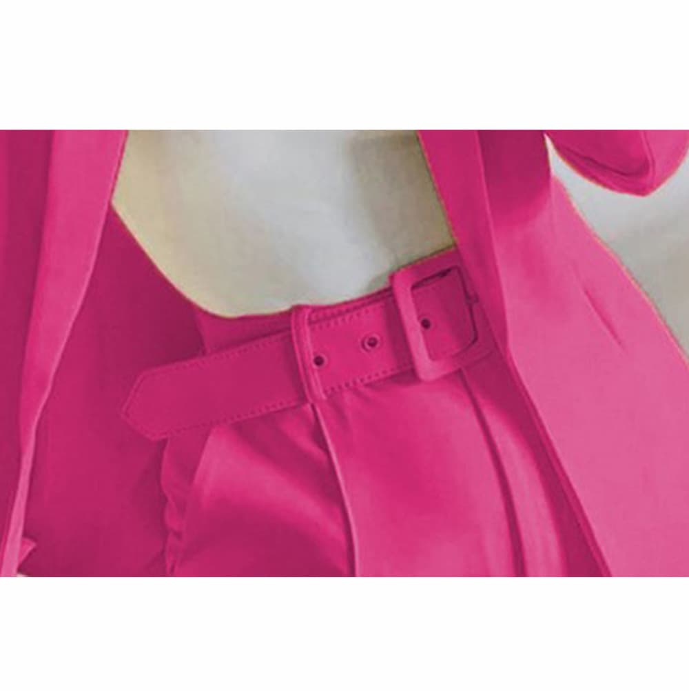 Rose red leather belt