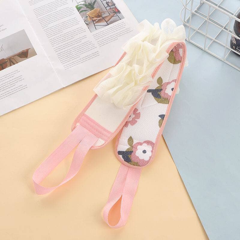 Pink back scrubber (printed design)