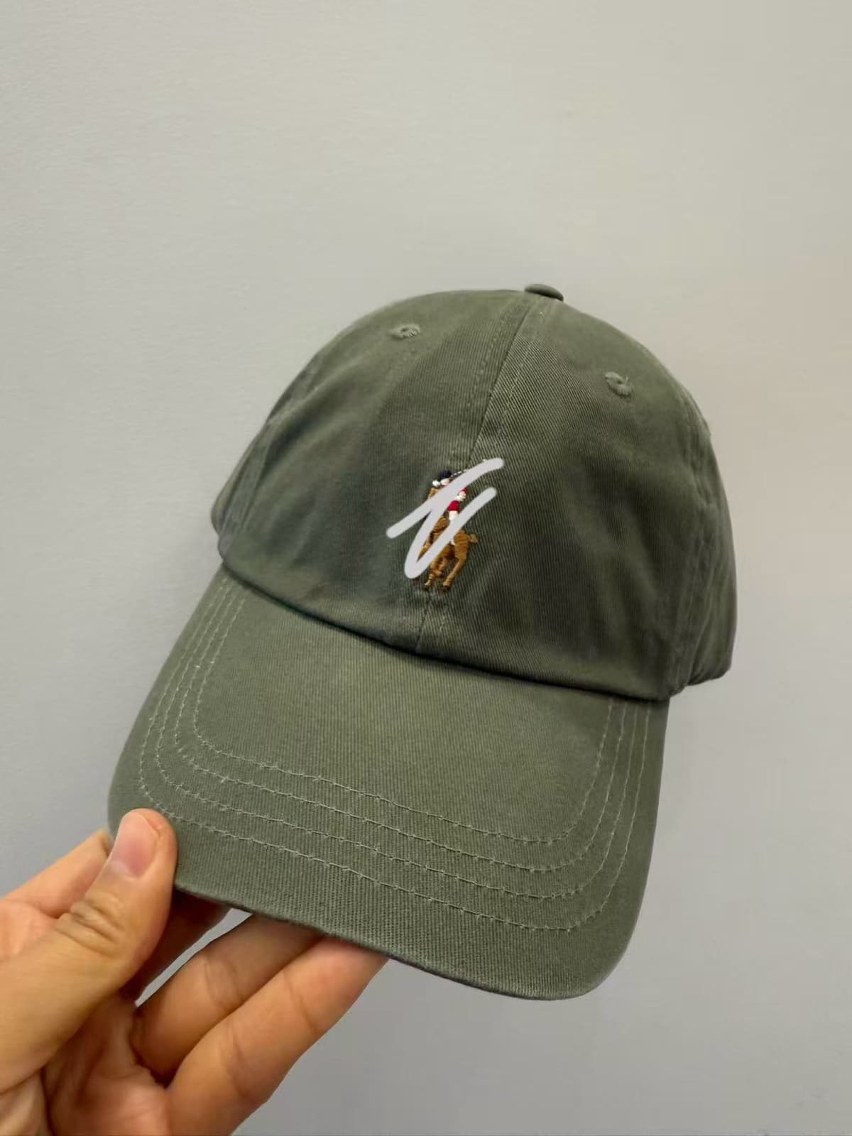 Army green colorful horse
