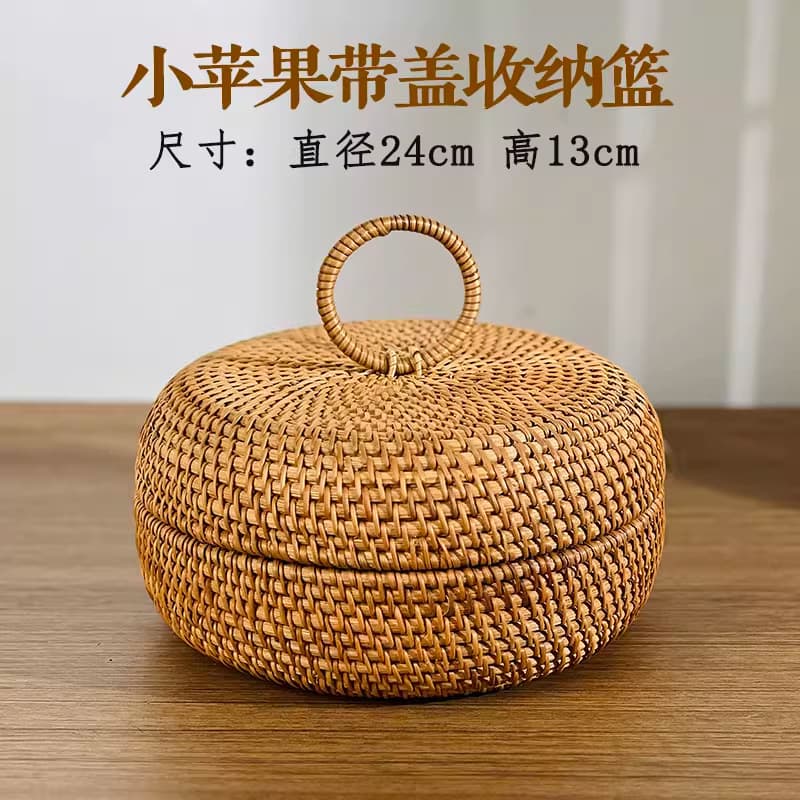 Small apple storage basket with lid 24x13