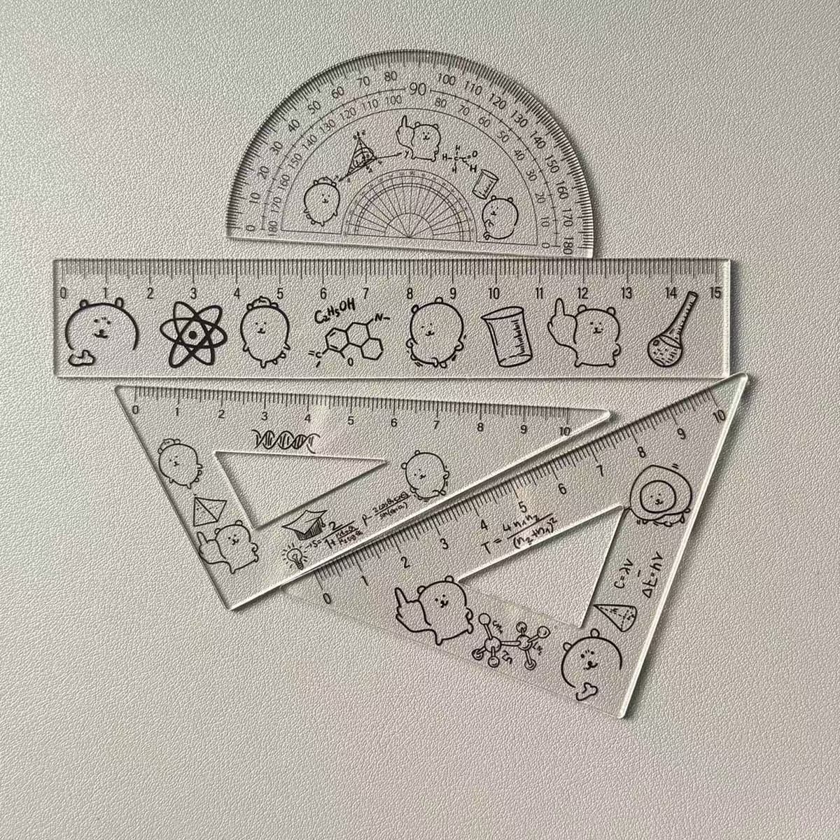 Transparent self-deprecating bear ruler set