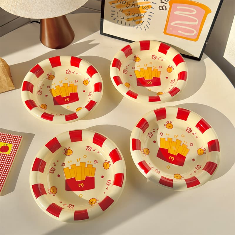 【french fries tableware】- 8inch deep plate (pack of four)