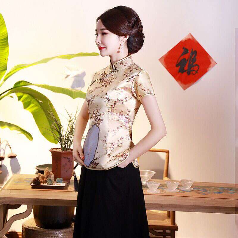 Jasper Lady's qadınlar üçün retro Çin üslubunda Çeonsam/Tanq kostyumu/Hanfu üst geyim 4