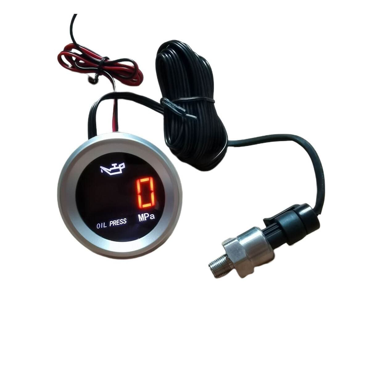 Cross-border car 12/24v Universal round Digital Display oil gauge round 52MM with sensor flashing alarm electronic 1