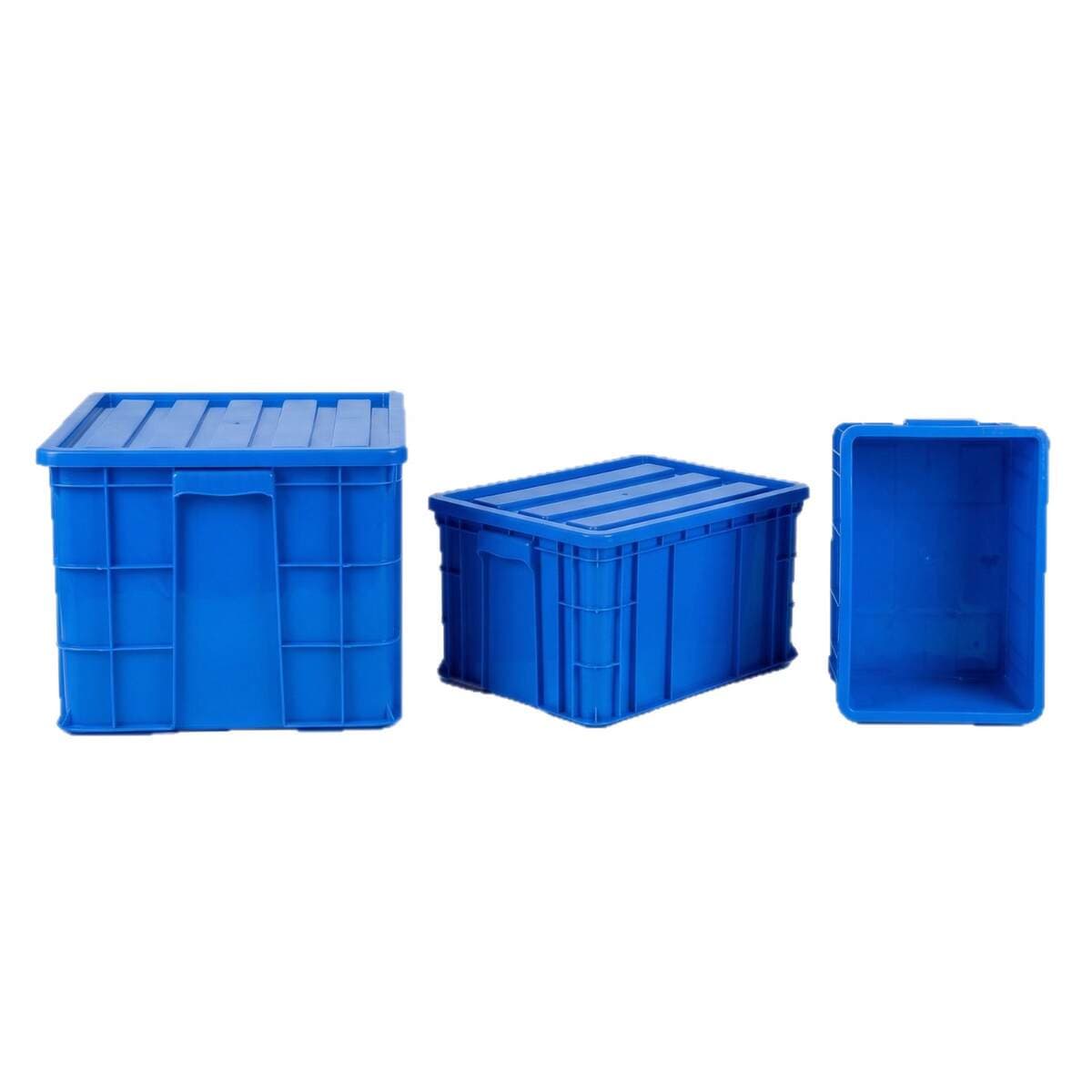 Plastic Rectangular Thickened Closed Turnover Box Logistics Box Food Box Parts Storage Transfer Box Plastic Basket with Lid 5