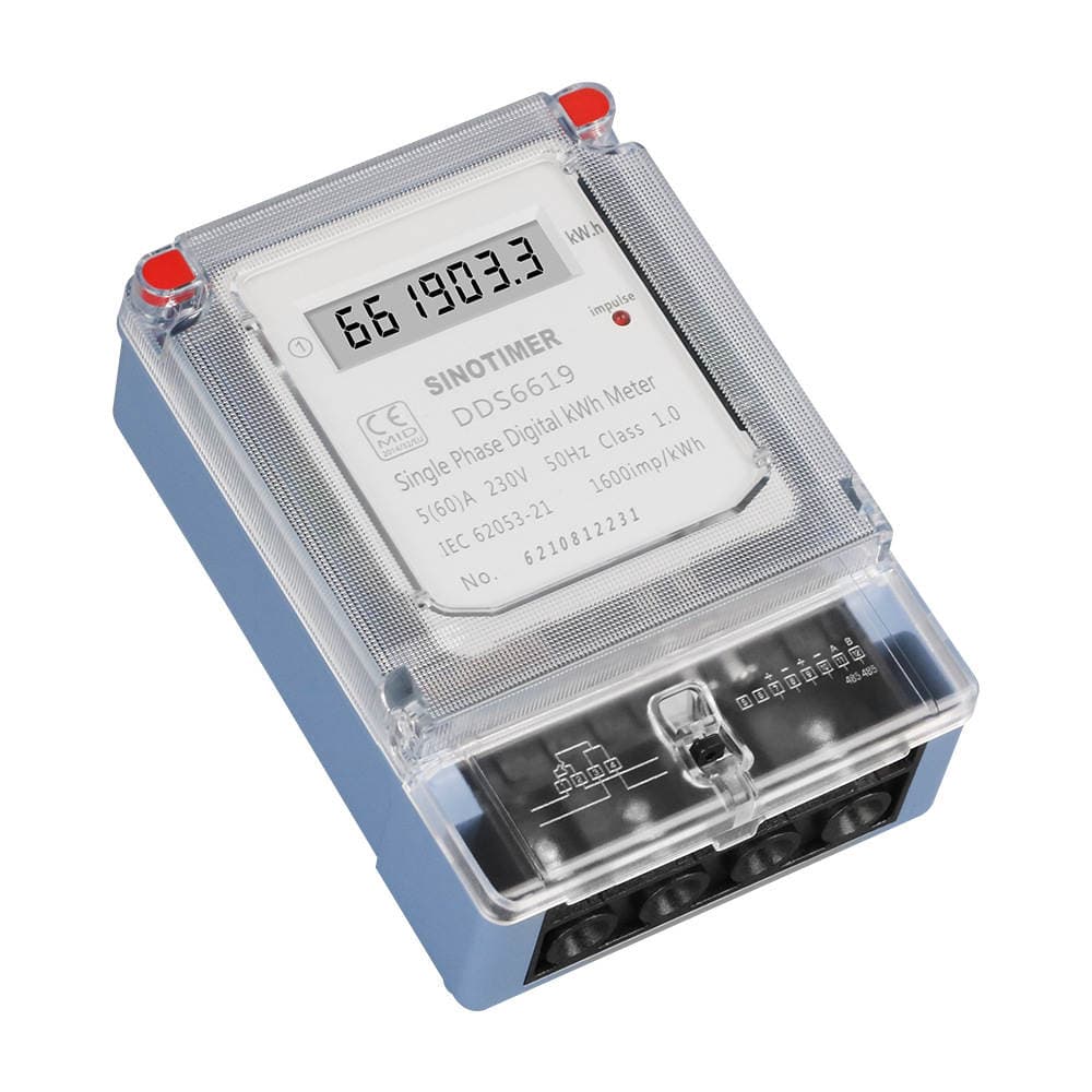 Wall-mounted single-phase LCD display power kWh household watt-hour meter energy meter 220V 230V 60A 2