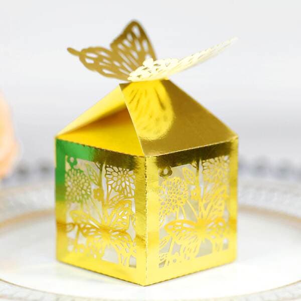 Engagement laser three-dimensional butterfly candy box Chocolate Hollow pink rose paper box candy box wholesale