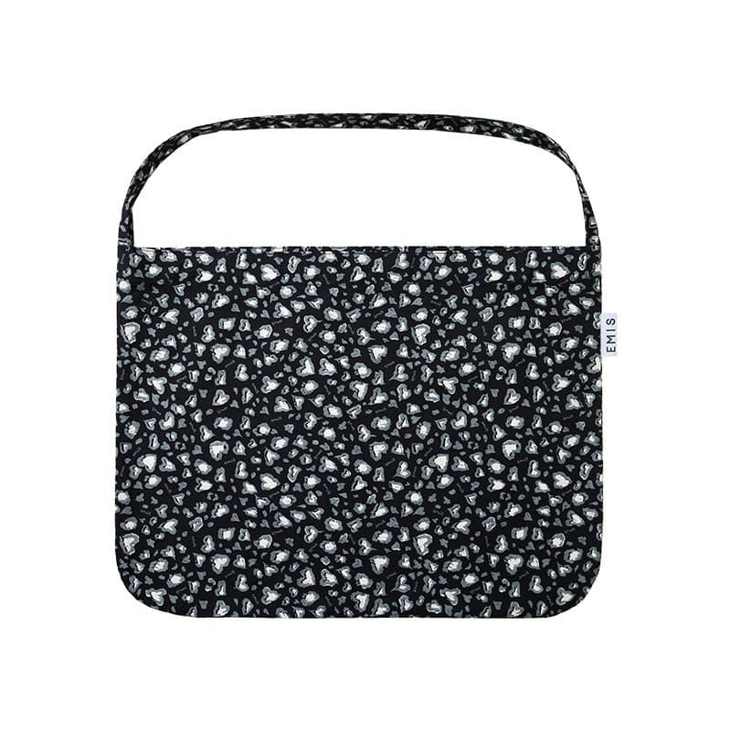 Logo leopard print canvas bag - black [same style as zhang yuanying]