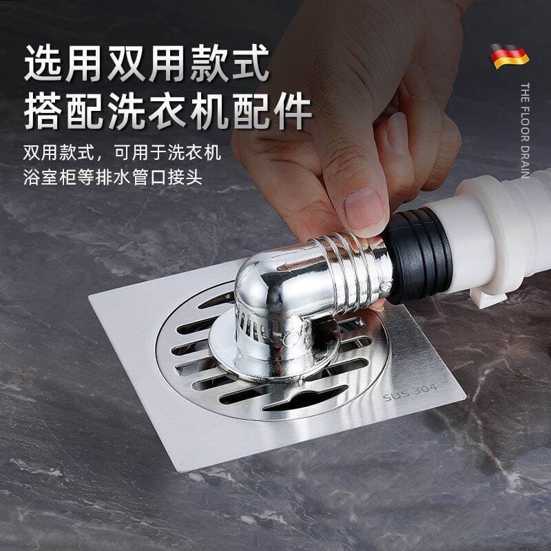 Odor-proof floor drain thickened stainless steel shower room toilet thickened floor drain laundry balcony sewer full copper deodorant core 5