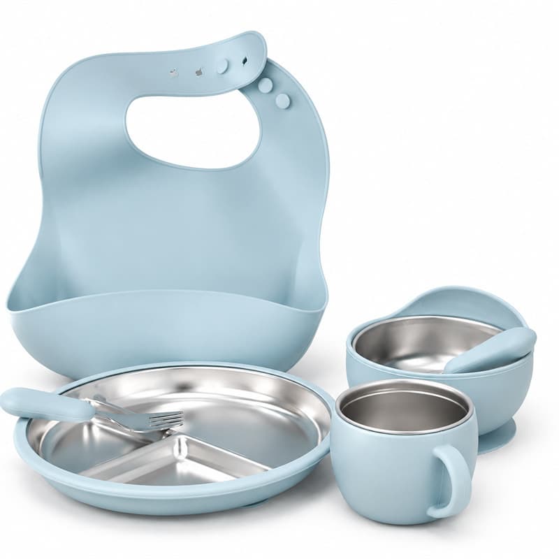 Light blue - [403 stainless steel 6-piece set]