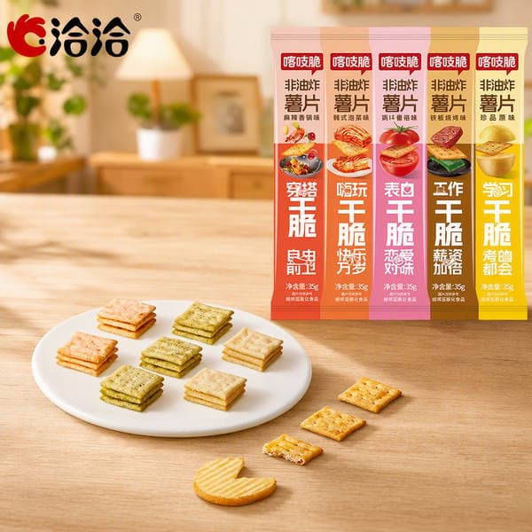 Qiaqia Crispy Potato Crackers 35g Bagged Snacks Original Flavor Wholesale Casual Potato Chips Chacha Snacks