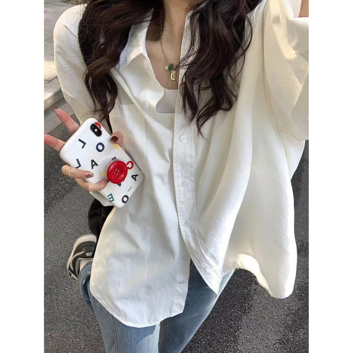 CS013 Solid Shirt-White