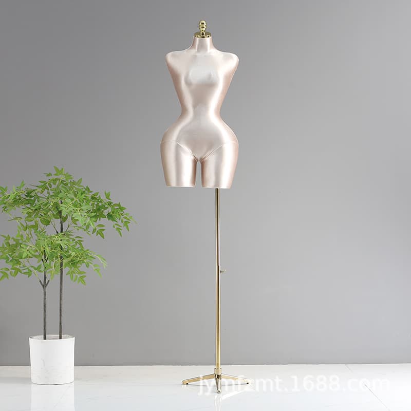 European and american plus size female model + golden iron horns---champagne color