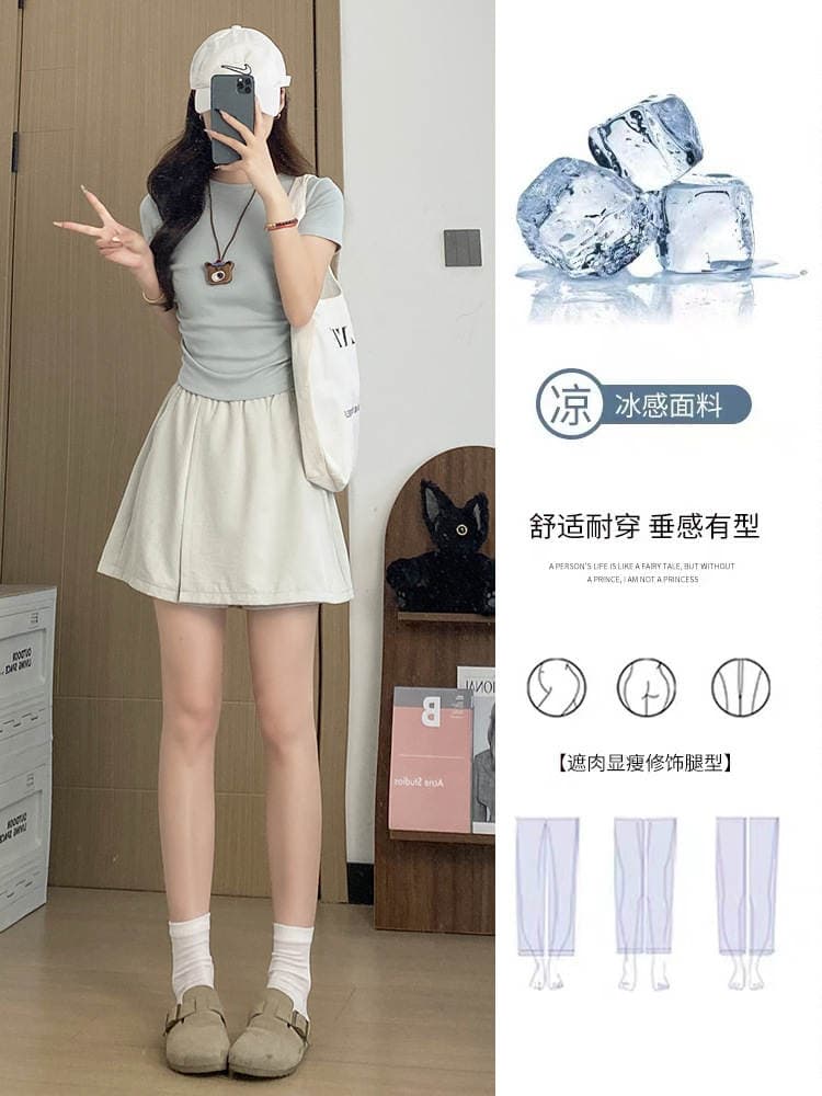 Women's quick-dry sports shorts for summer 2026, new style for petite women, ice silk high-waisted loose-fitting five-point cargo wide-leg pants 4