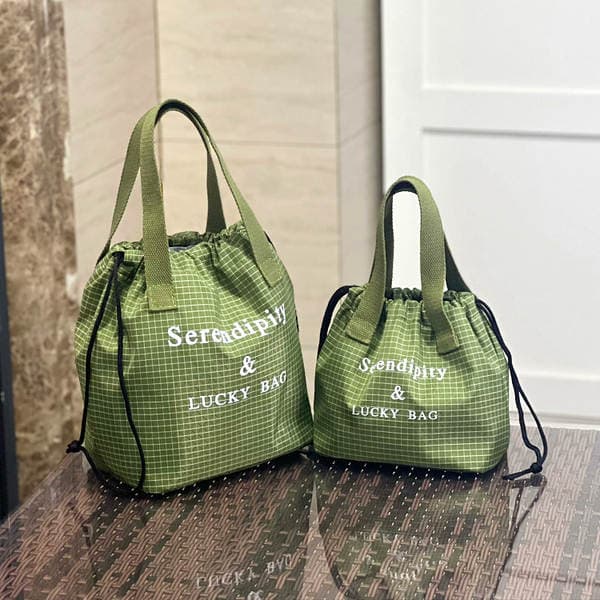 New Waterproof Drawstring Bag, Portable Insulated Bucket Bag, Commuter Lunch Box Bag, Bento Bag, Drawstring Thermos Cup Bag, Water Cup Bag