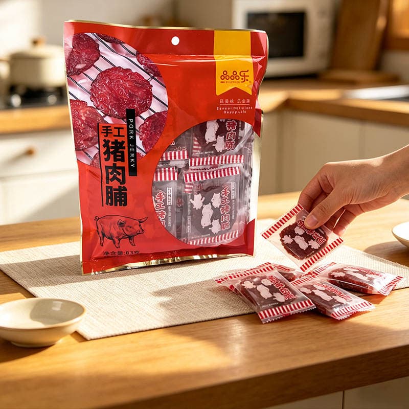 Pinpinle Əl İşi Donuz Jerky, Yüksək Zülallı, Fərdi Qablaşdırmada, 83g 3
