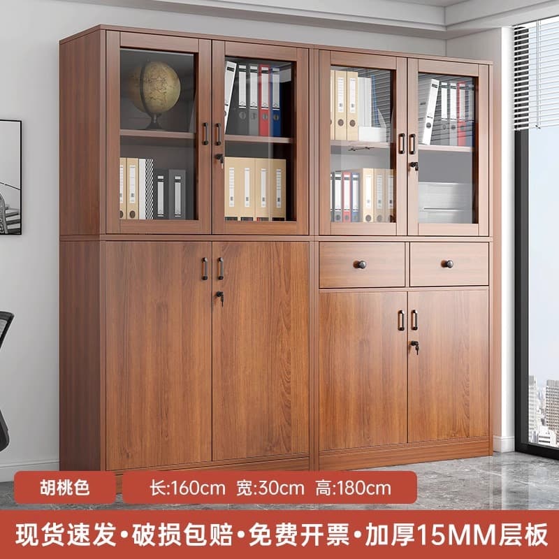 4-door model in spruce walnut color + 4-door 2-drawer model in spruce walnut color