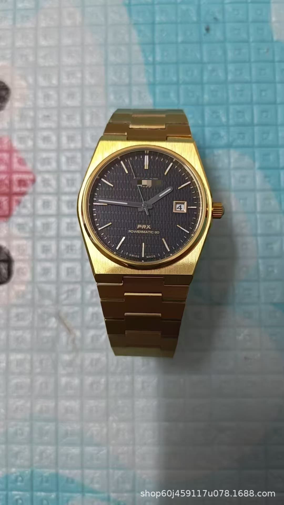 Prx all-gold black dial lattice mechanical watch