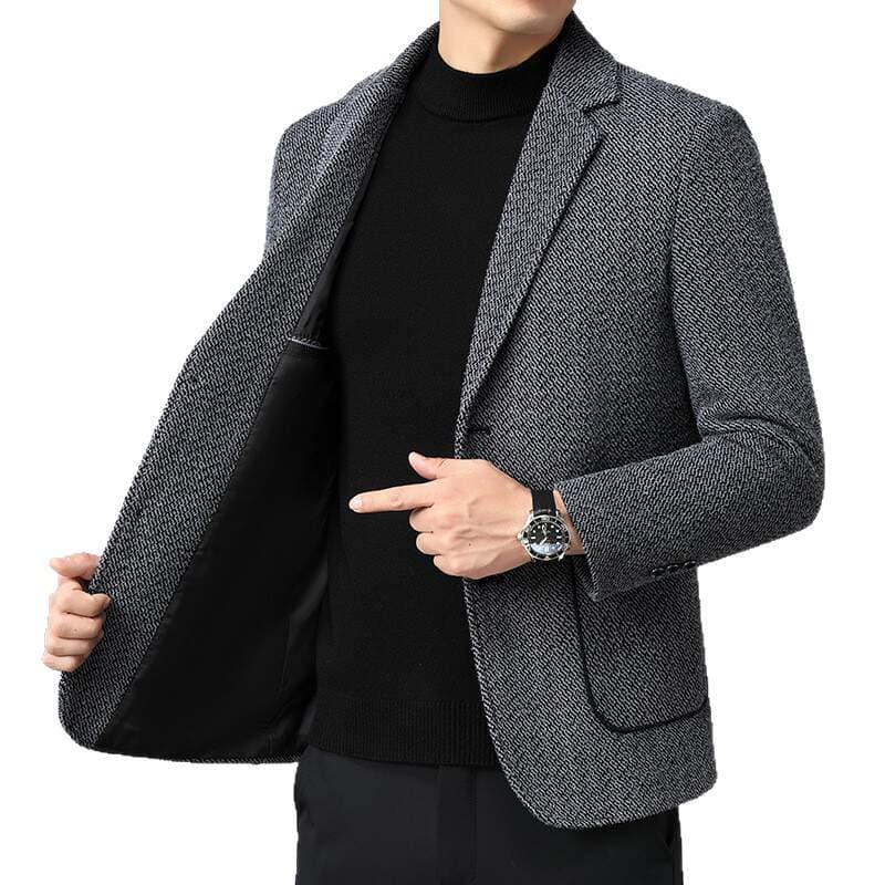 Kişilər üçün dar kəsimli damalı blazer, bir düyməli, Koreya üslubu, payız-qış 5