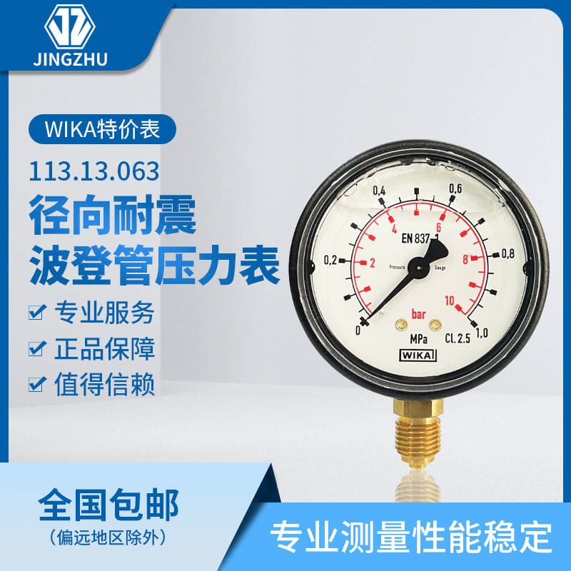 Wika German Wika En837-1 113.13.063 Radial Seismic Wave Tube Pressure Gauge Specials 2